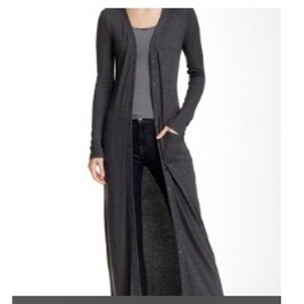 TART Katia Charcoal Gray Cardigan Duster Size Medium